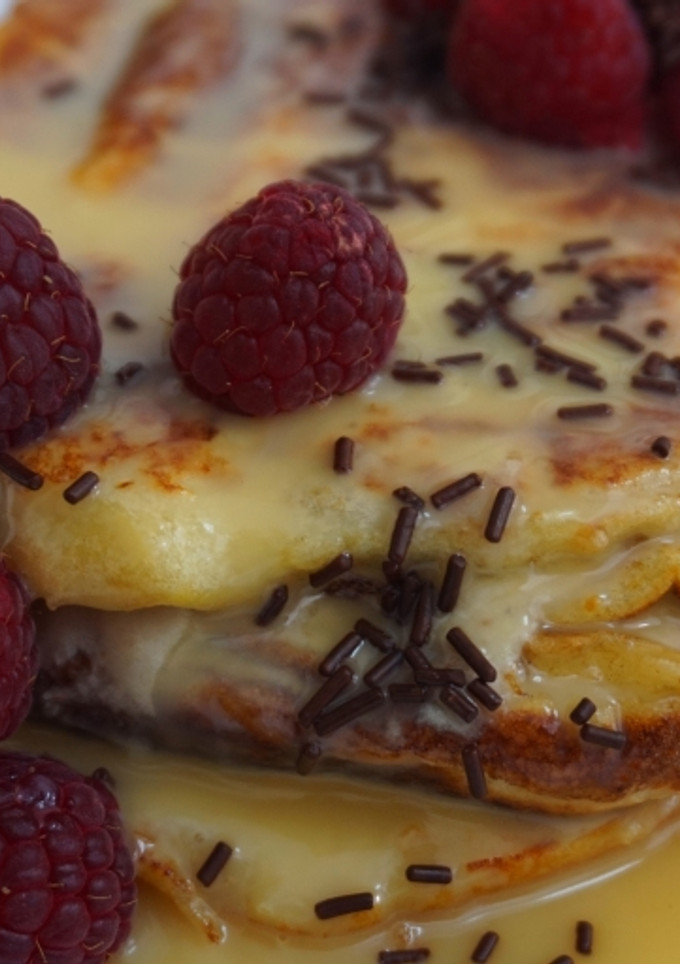 Una foto de Tarta de tortitas americanas