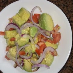 A picture of Healthy avocado salad # snack.