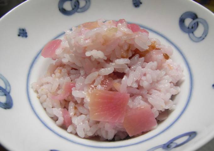 Recipe of Speedy Cherry Blossom Rice Made with Crimson Daikon Radish Core