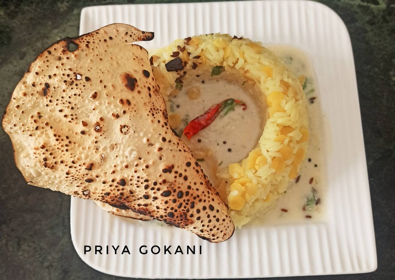 Tadka Khichdi with Gujurati Kadhi