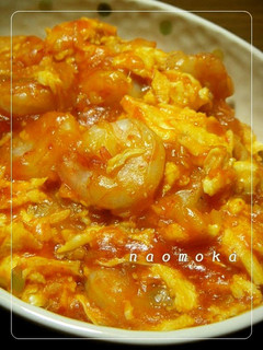 A picture of Fluffy and Yummy Shrimp Chili Sauce and Egg.