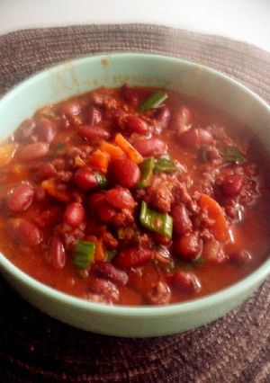 Una foto de Guiso de porotos rojos o colorados, porotos aduki (azuki o adzuk