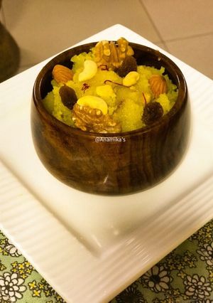 A picture of Kesari Bhath or Saffron Halwa: Karnataka Special.