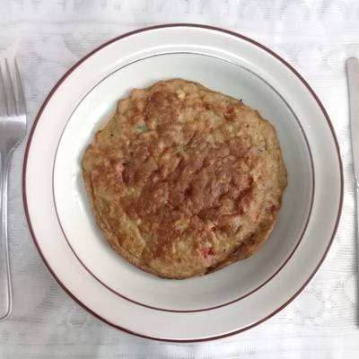 Tortilla con carne de soya Receta de Laura Salazar- Cookpad