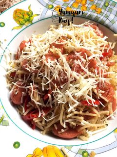 Foto resep Spaghetti Aglio e Olio with Sausage