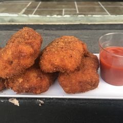 A picture of Home made chicken nuggets.