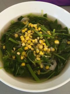 Foto resep soup bayam jagung manis