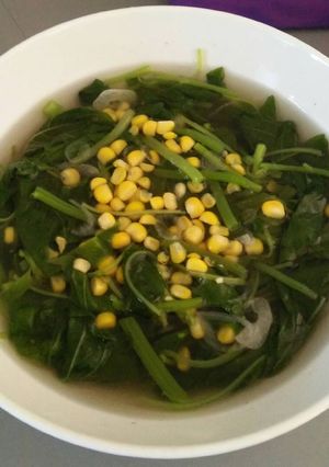 Foto resep soup bayam jagung manis