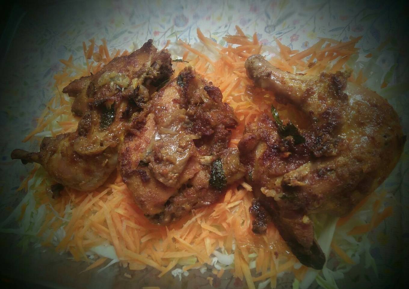 Oven chicken with salad