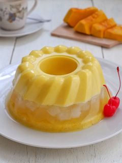 Foto resep Puding lapis labu kuning dan nata de coco