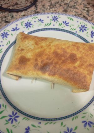 Una foto de Burrito de pollo con salsa "kebab"