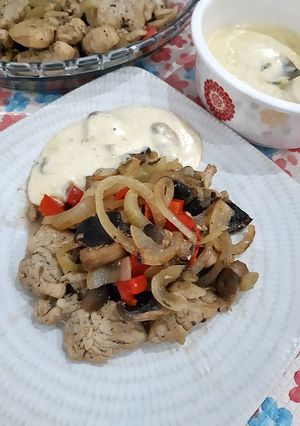 Foto resep Tumis ayam jamur saus keju