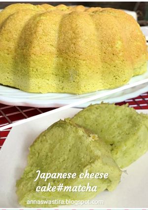 Foto resep 94. Japanese cheese cake #matcha