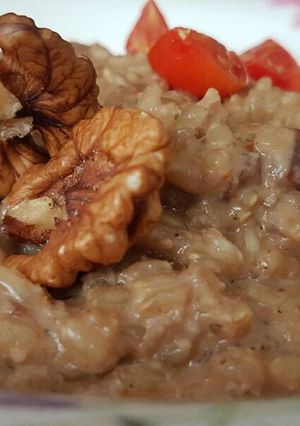 Una foto de Risotto vegano al pesto