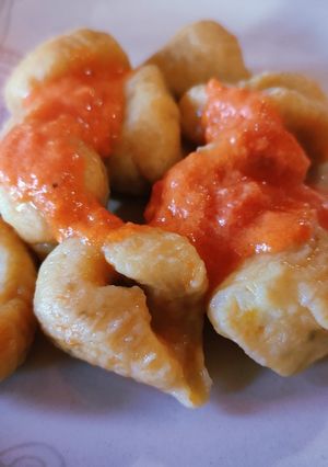 Una foto de Ñoquis de batata o boniato