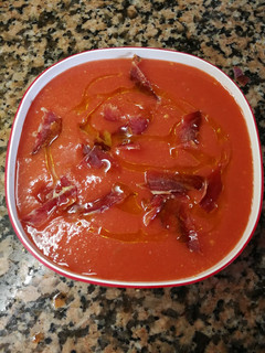 Una foto de Gazpacho de tomate y sandía