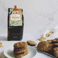 A picture of Healthy Coffee muesli Cookies #TanzaniaMuriba #StarbucksReserve coffee beans.