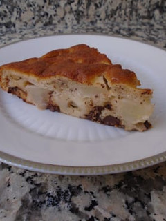Una foto de Tarta de pera y chocolate