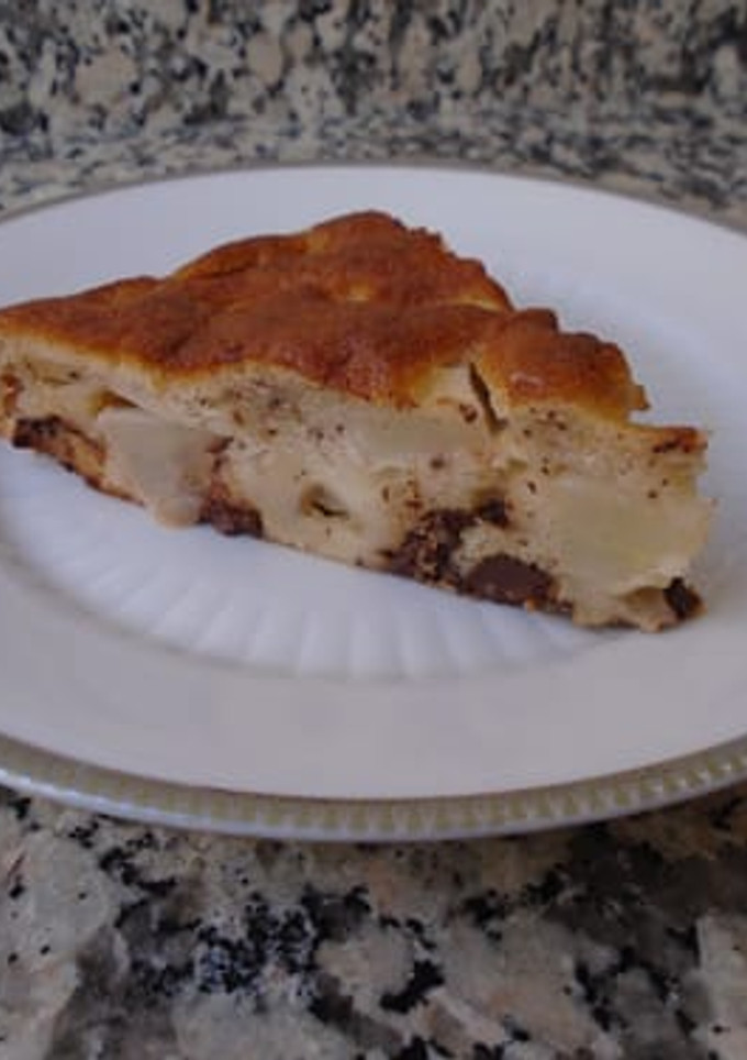 Una foto de Tarta de pera y chocolate