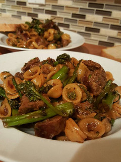 A picture of Sausage Orrichette with Broccolini.