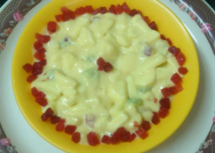 Steps to Prepare Perfect Coconut cream Fruit custard