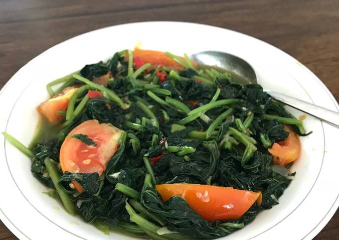 Resep Daun ubi cah terasi, Bisa Manjain Lidah