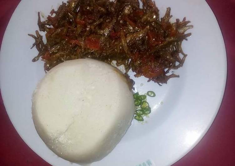 Fried Omena with Ugali