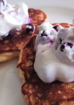 Une photo de Pancakes à la farine d'avoine et au fromage blanc (ig bas, sans gluten)