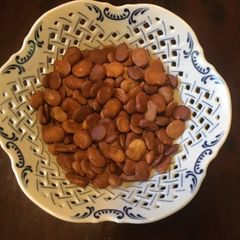 A picture of California Farm Dried Fava Beans in Cream Sauce.