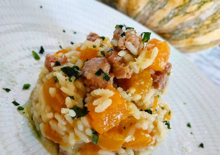 Risotto zucca e salsiccia