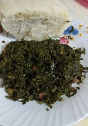 A picture of Kienyeji vegetables (managu).
