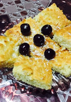 صورة لوصفة بسبوسة سهلة وسريعة🍈🍰