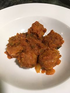 Una foto de Albóndigas con pisto