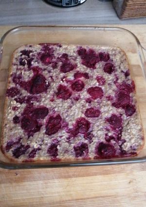 Una foto de Budín de frambuesa saludable