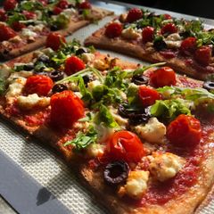Mediterranean pizza in 15 minutes A picture of Mediterranean pizza in 15 minutes.