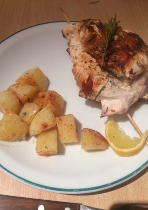 Una foto de Pechuga rellena de panceta mousarella