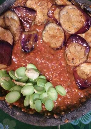 Foto resep Terong penyet plus pete