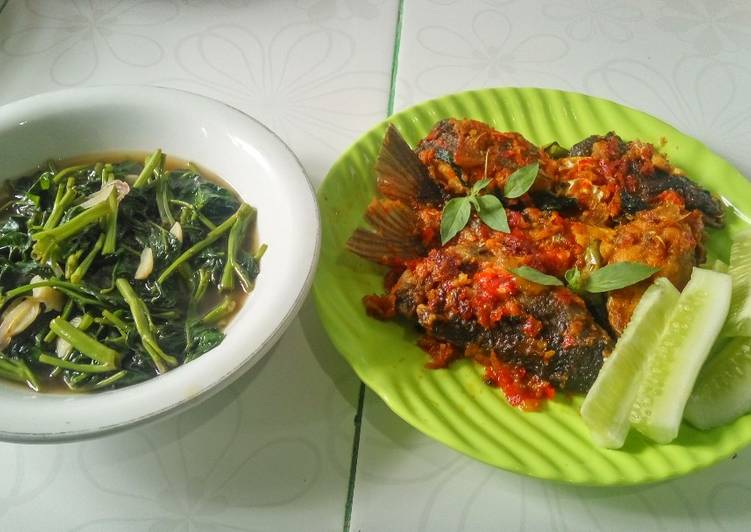 Ikan Patin Bumbu Balado (ditemenin ca kangkung juga cocok)