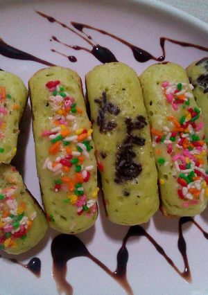Foto resep Pukis pandan toping meses
