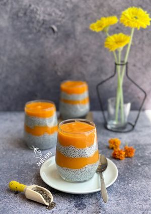 عکسی از دستور پودینگ انبه و چیاسید