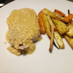 A picture of Pork joint cooked in milk.