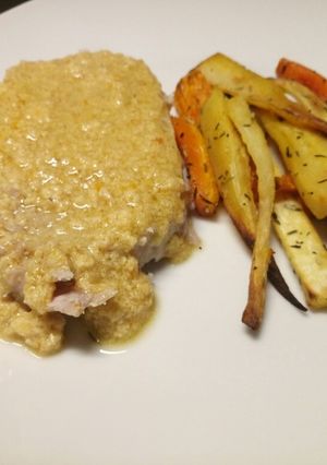 A picture of Pork joint cooked in milk.