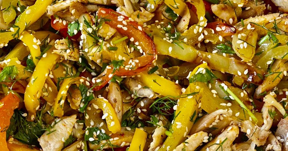 Салат с болгарским перцем и курицей, рецепты с фото (802