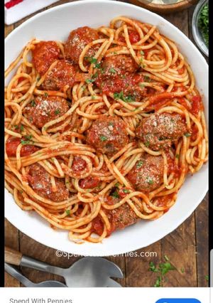 A picture of ♨Spaghetti And sausage.