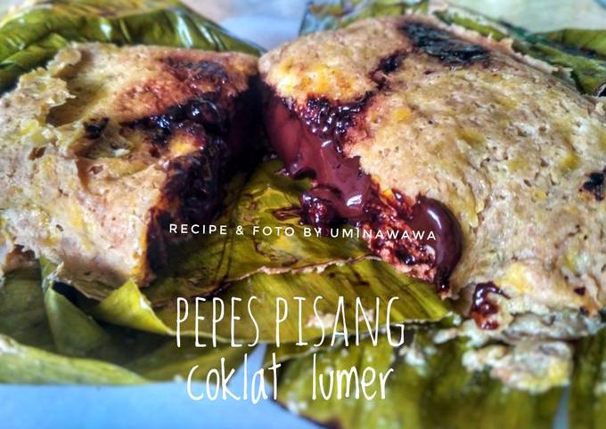 Pepes pisang coklat lumer (steam By magic com)