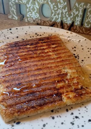 A picture of Healthy Crustless Cheese Pie with Ricotta in a Sandwich Press.