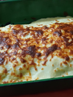 Una foto de Lasaña de champiñones y langostinos