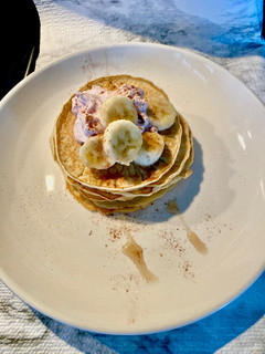 Una foto de Desayuno-Pancakes de coco saludable 🥞