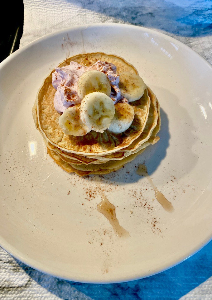 Una foto de Desayuno-Pancakes de coco saludable 🥞