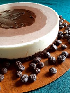 عکسی از دستور چیز کیک شکلاتی سه رنگ